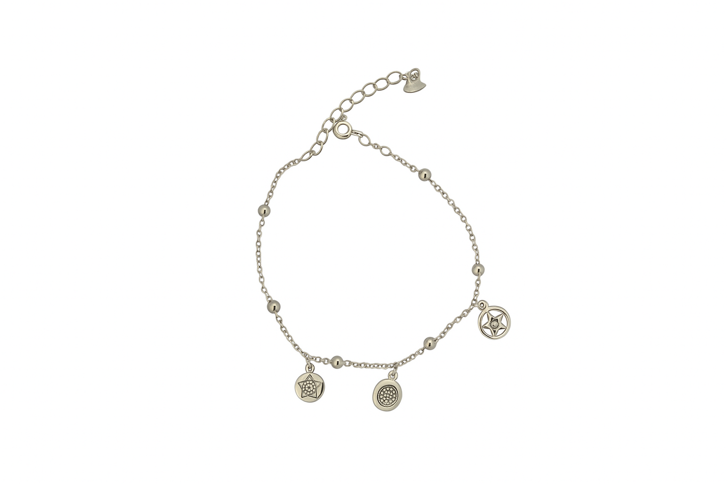 Silver Geometric Charm Bracelet