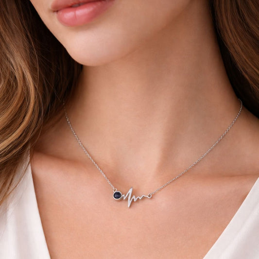 Heartbeat Love Message Silver Necklace
