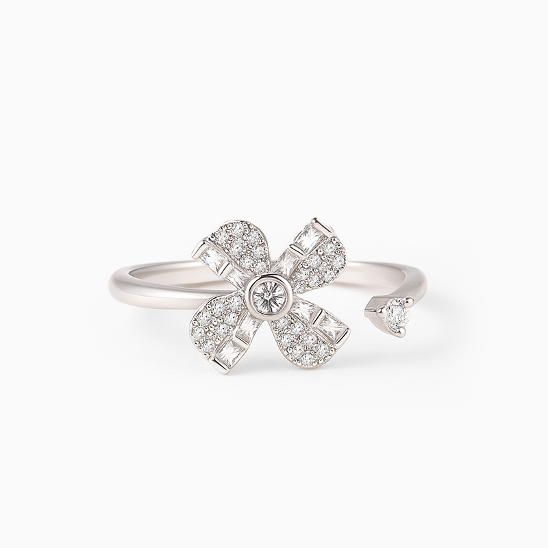 Rotating Wheels Adjustable Silver Ring