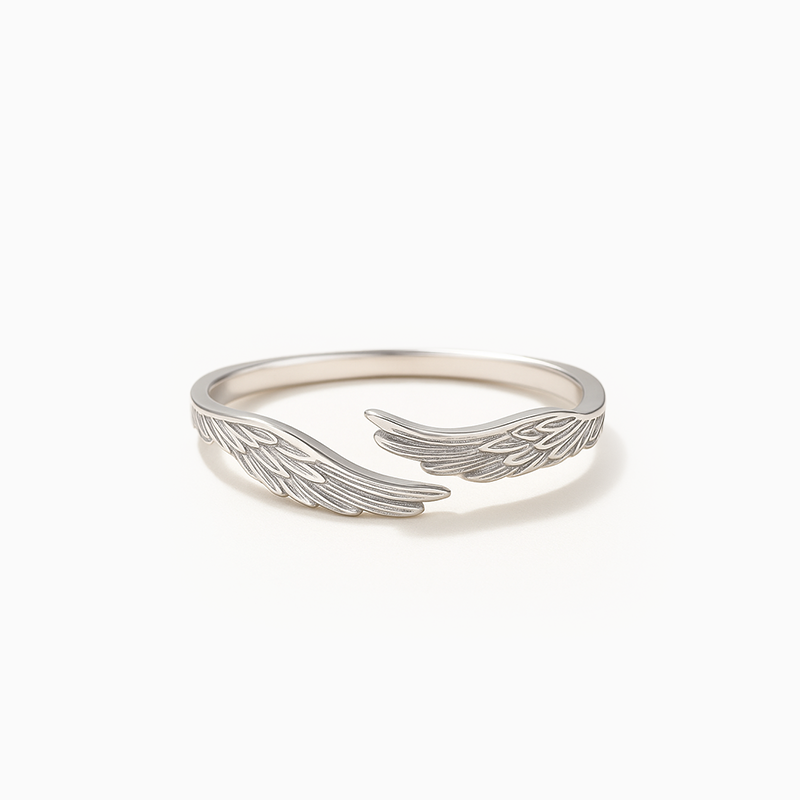 Wing Guard Adjustable Silver Ring