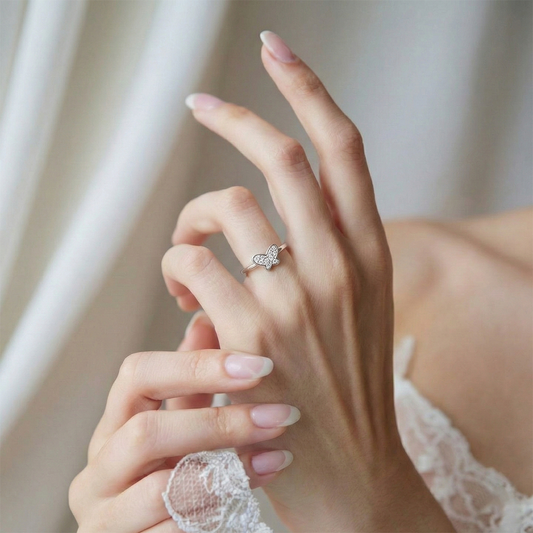 Soft Girl Butterfly Silver Ring
