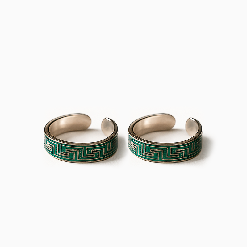 Maze Silver Toe Rings