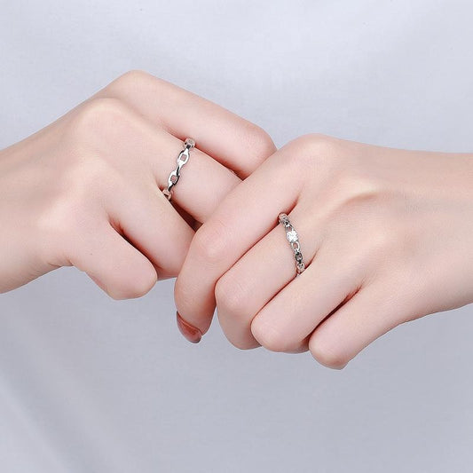 Forever Linked Silver Couple Rings