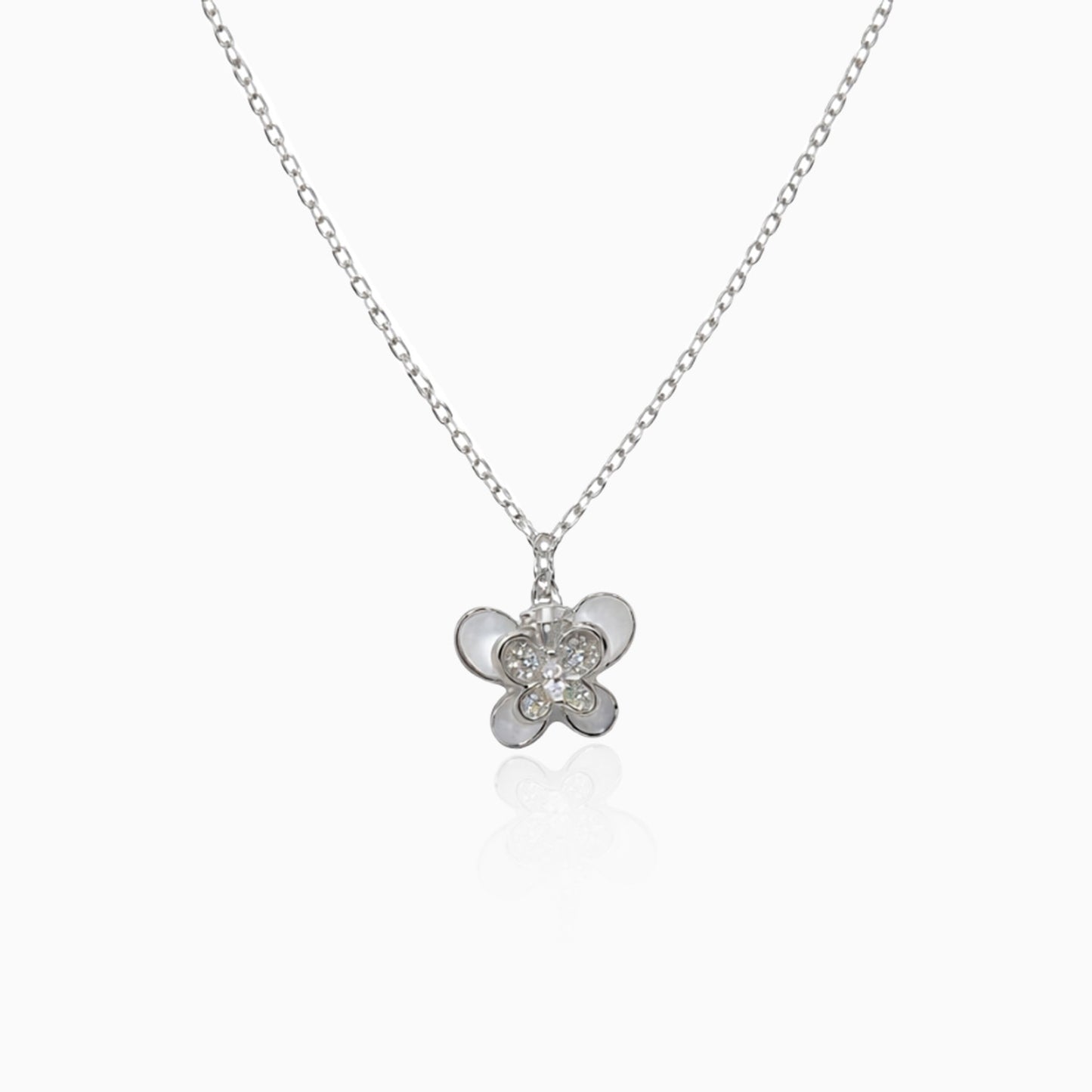 Pure Love Butterfly Silver Necklace
