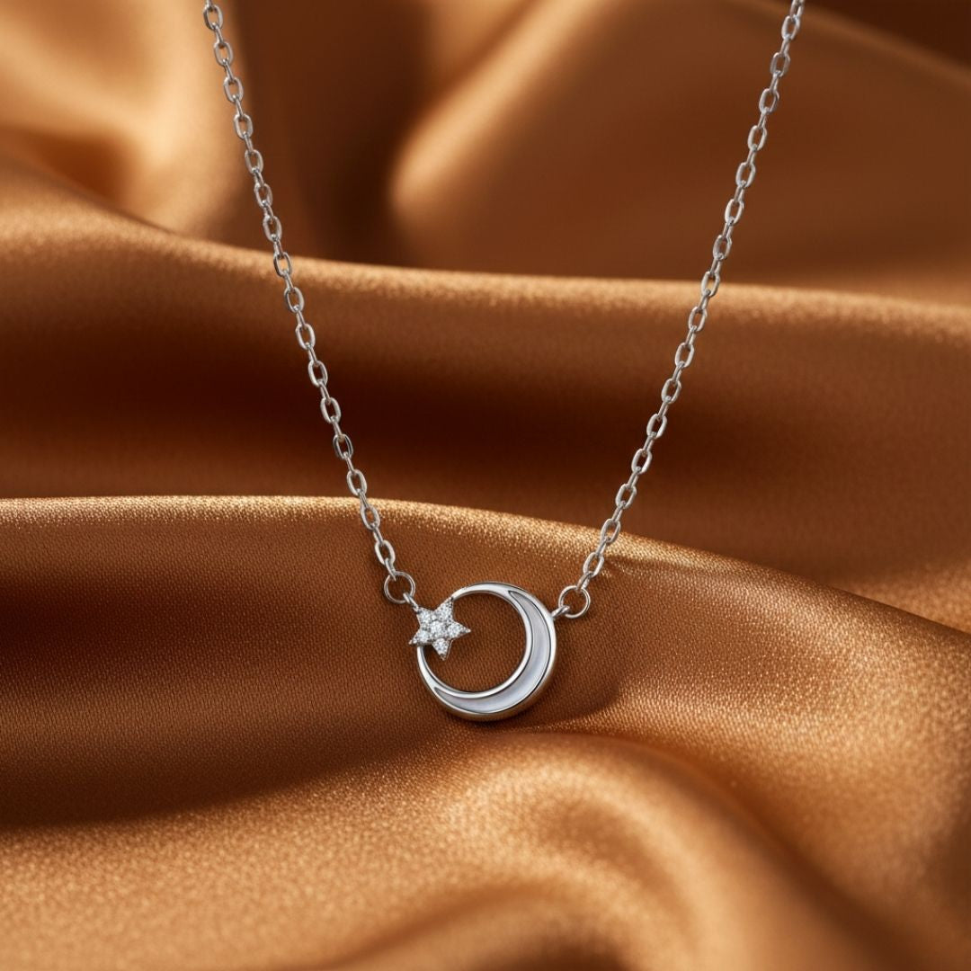 Celestial Loop Silver Necklace