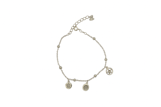 Silver Geometric Charm Bracelet