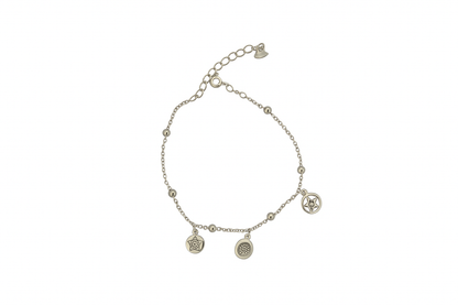 Silver Geometric Charm Bracelet