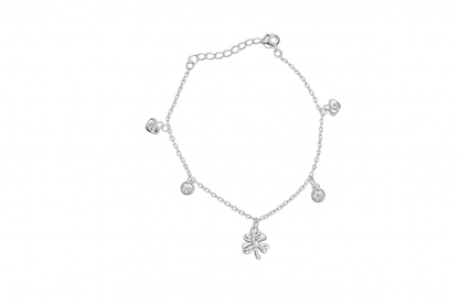 Crystal Heart Silver Bracelet