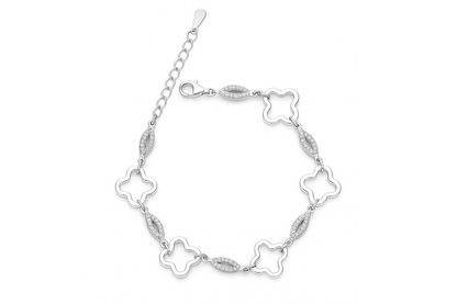 Floral Shine Silver Bracelet