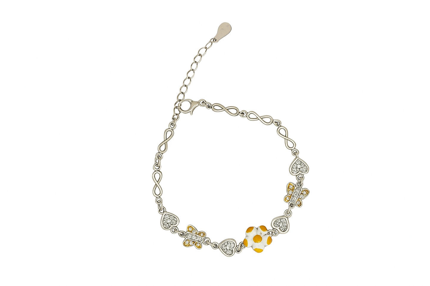 Golden Flower Infinity Bracelet