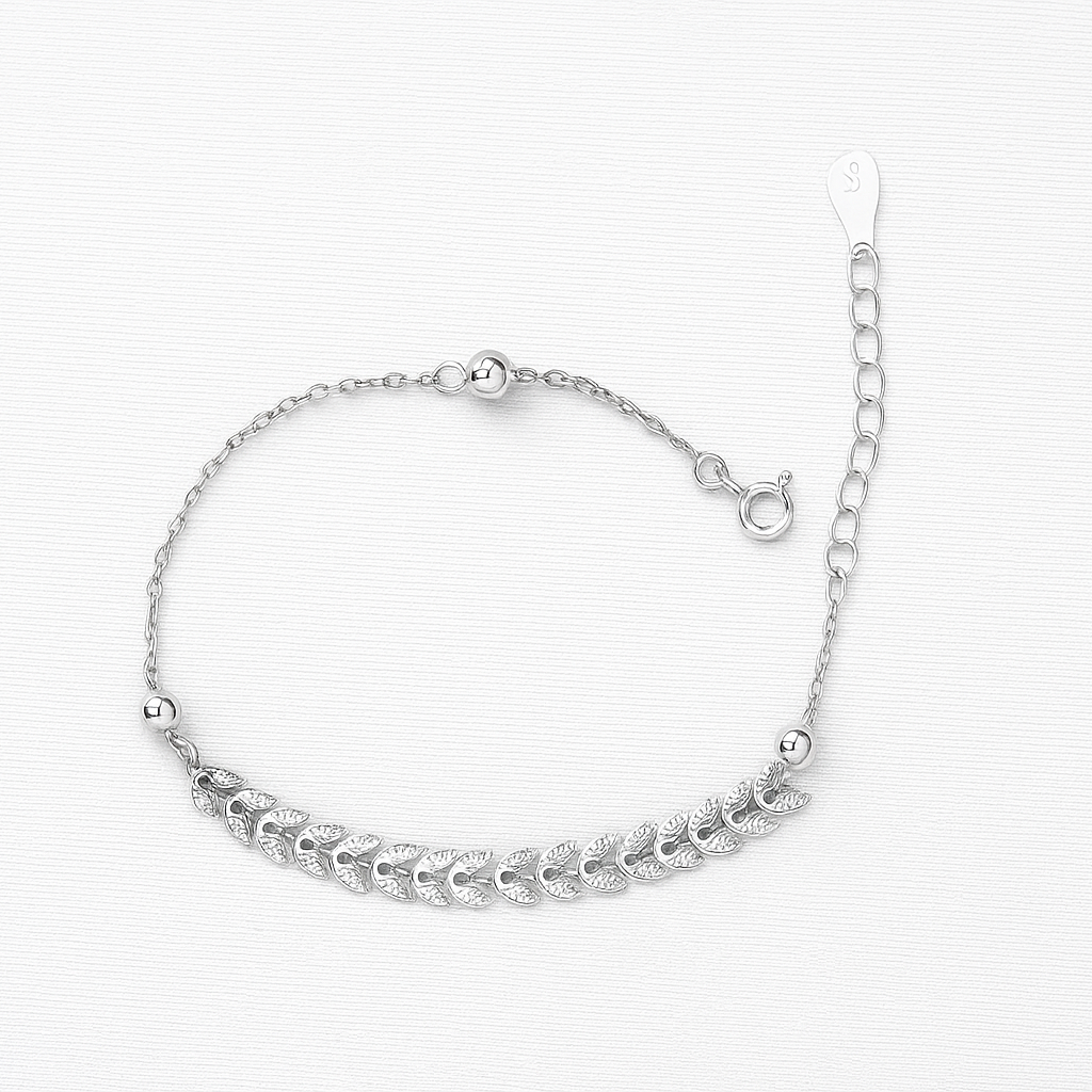 Moon Leaf Silver Bracelet