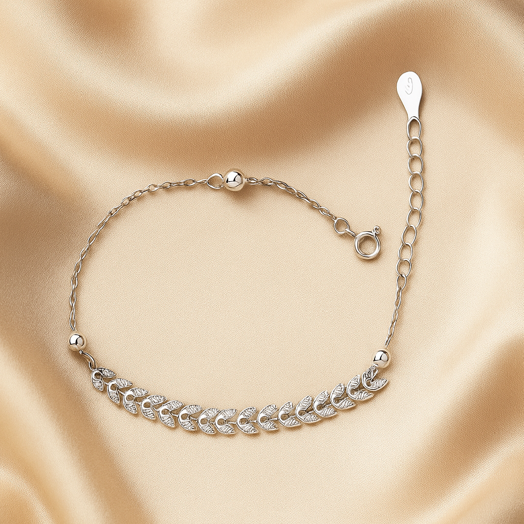 Moon Leaf Silver Bracelet