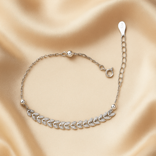 Moon Leaf Silver Bracelet