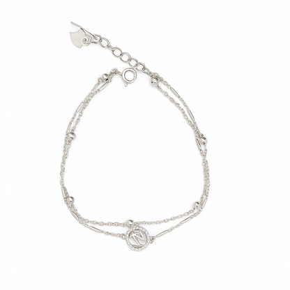 Silver bracelet on a white background