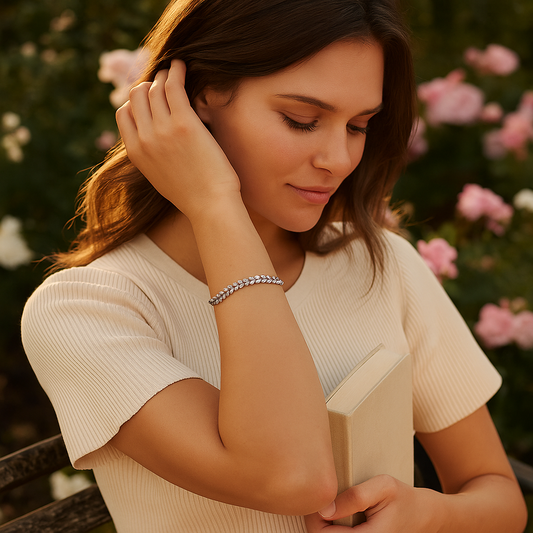 Moon Leaf Silver Bracelet
