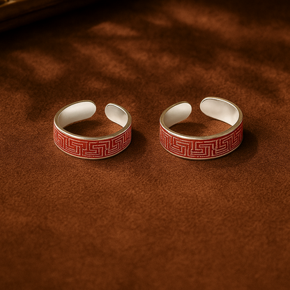 Maze Silver Toe Rings