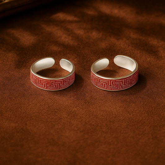 Maze Silver Toe Rings