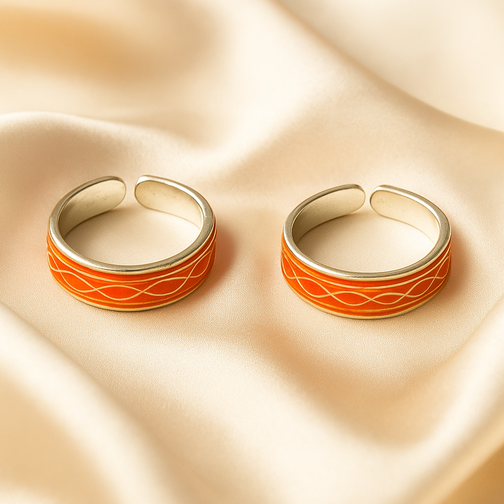 Twist Pattern Silver Toe Rings