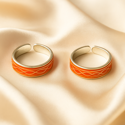 Twist Pattern Silver Toe Rings