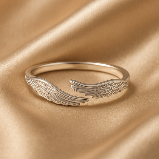 Wing Guard Adjustable Silver Ring