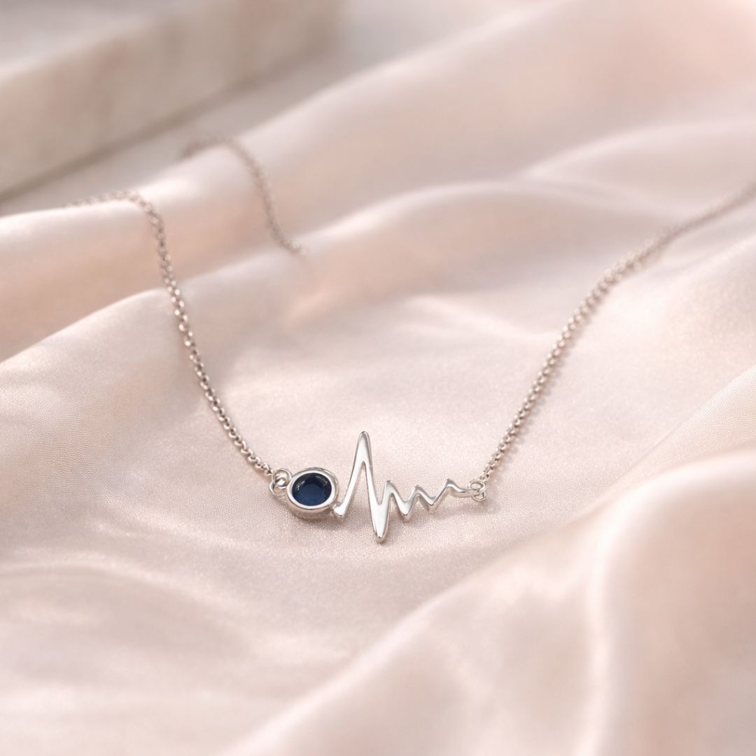 Heartbeat Love Message Silver Necklace