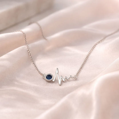 Heartbeat Love Message Silver Necklace