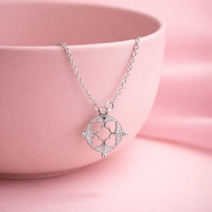 Connected Hearts Convertible Silver Necklace