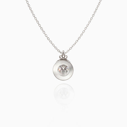 Round Crystal Silver Chain Necklace