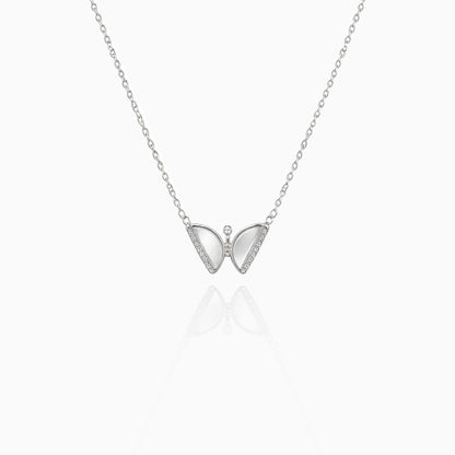 Celestial Butterfly Glow Silver Necklace