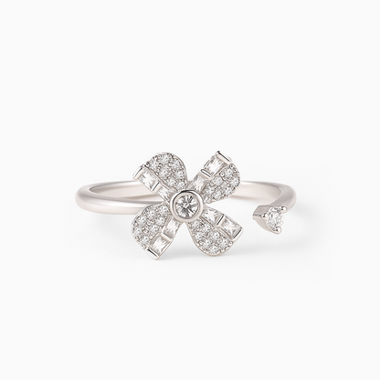 Rotating Wheels Adjustable Silver Ring