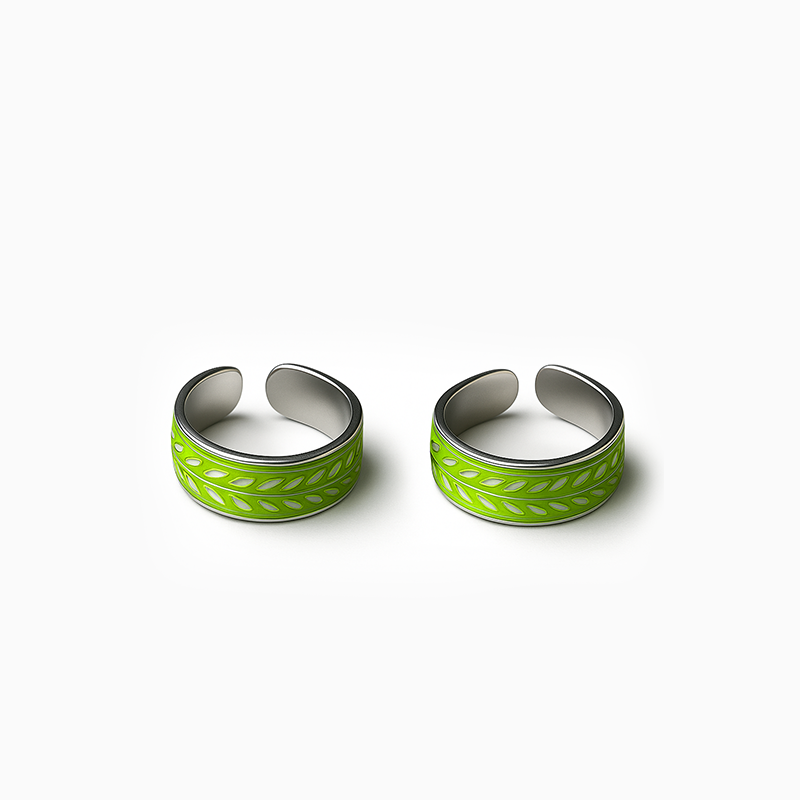 Neon Floral Silver Toe Rings