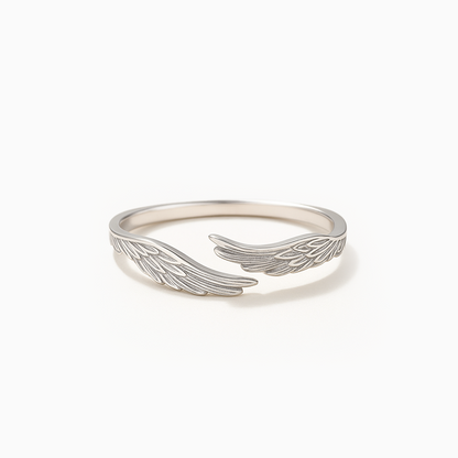 Wing Guard Adjustable Silver Ring