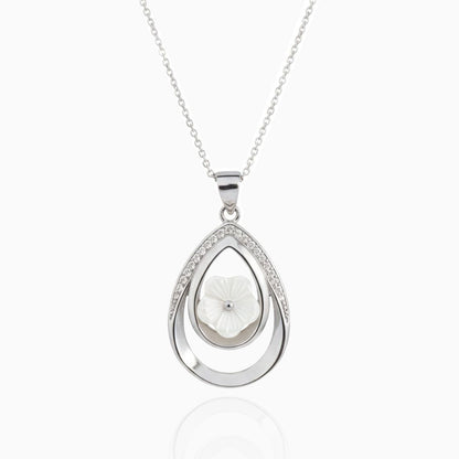 Teardrop Blossom Silver Pendant