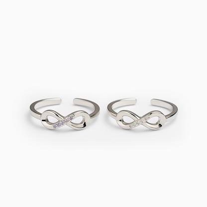 Infinity Glow Duo Silver Toe Rings