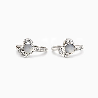 Moon Petal Silver Toe Rings