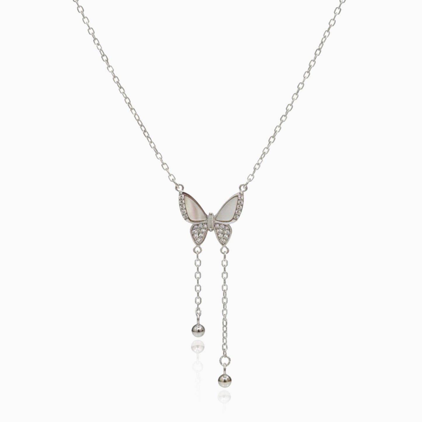 Angel Wings Butterfly Silver Necklace