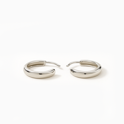 Minimalist Silver Hoop Studs