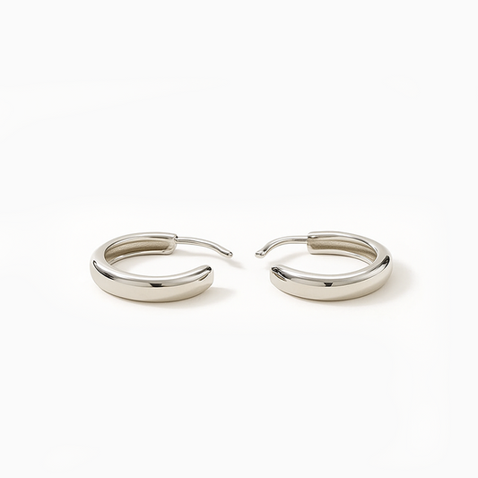Minimalist Silver Hoop Studs