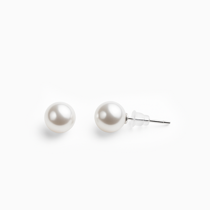 Timeless Pearl Silver Stud Earrings