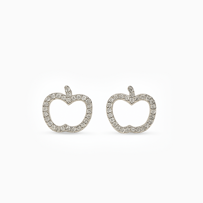 Trendy Apple Silver Stud Earrings