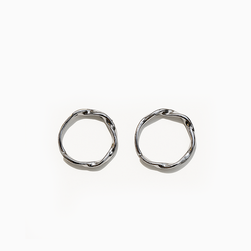 Twisted Silver Vine Hoop Earrings