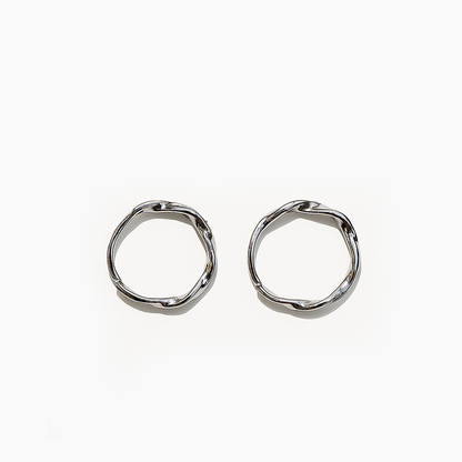 Twisted Silver Vine Hoop Earrings
