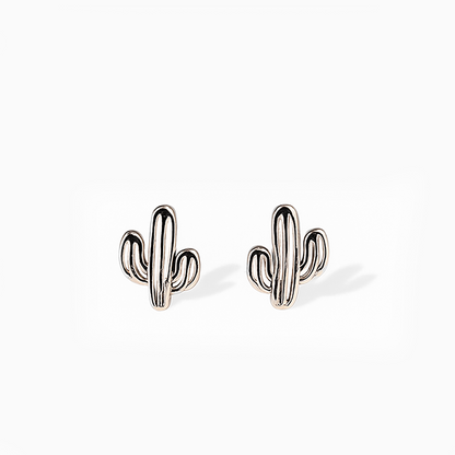Minimal Desert Cactus Silver Studs