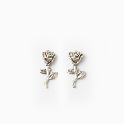 Everyday Wear Silver Rose Studs