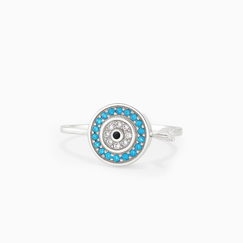 Eclipse Blue Charm Silver Ring