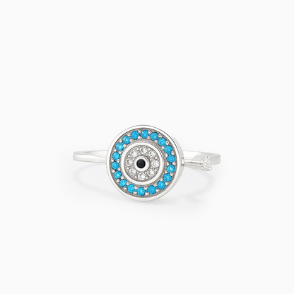 Eclipse Blue Charm Silver Ring