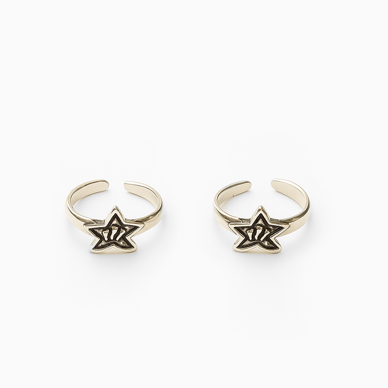 Star Charm Silver Toe Rings