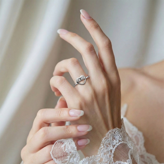 Minimal Soft Love Silver Ring