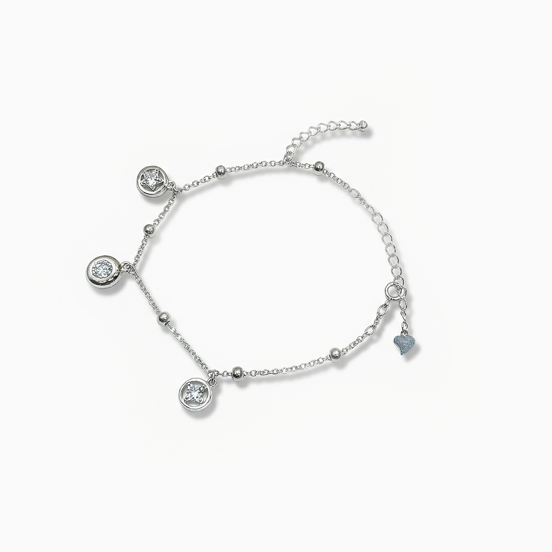 Silver Geometric Charm Bracelet