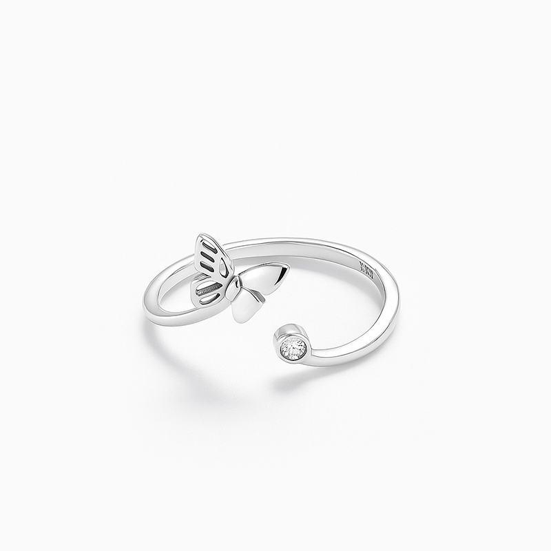 Butterfly Adjustable Silver Rings
